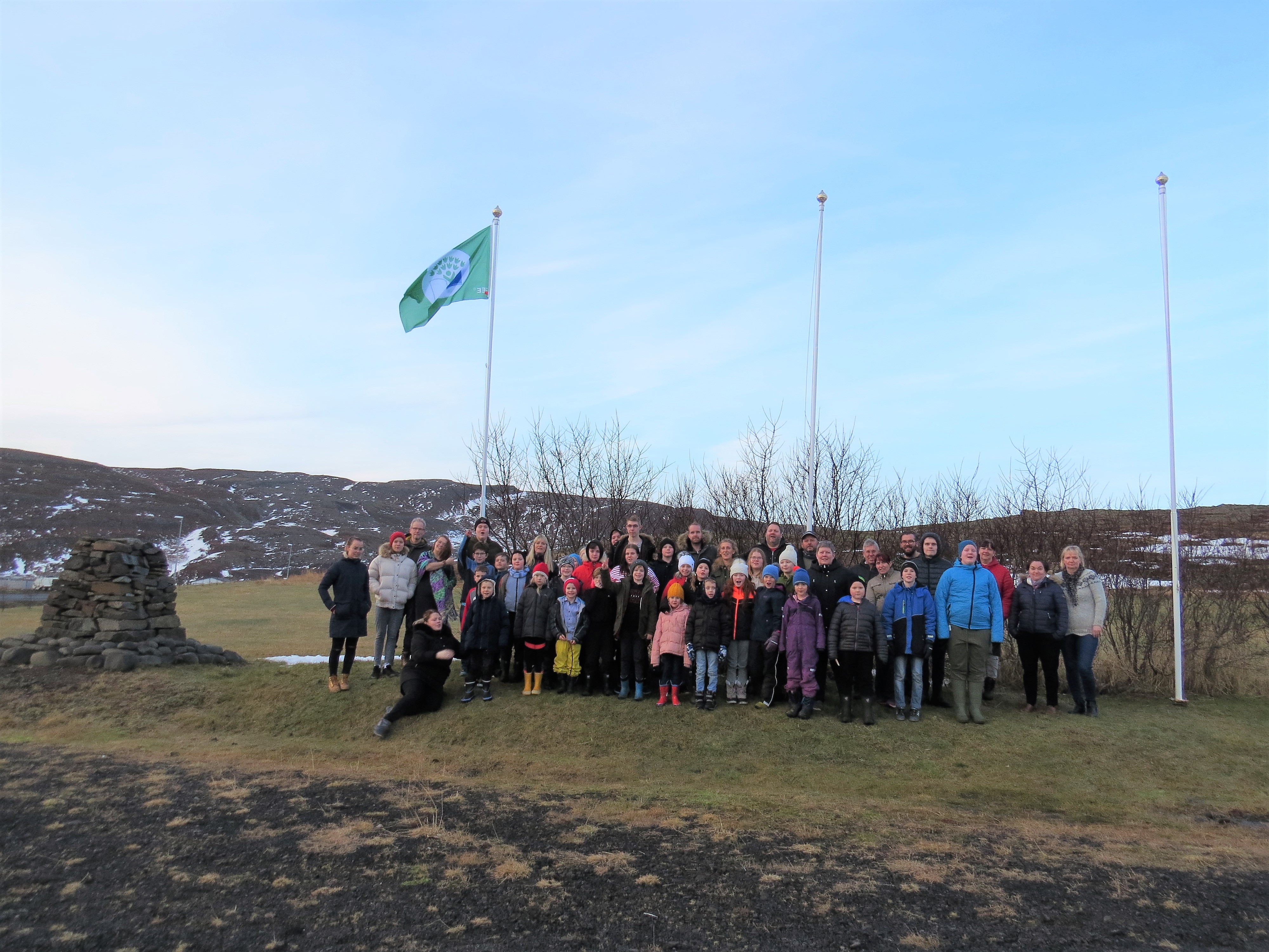 Grænfánanum flaggað á Hólmavík